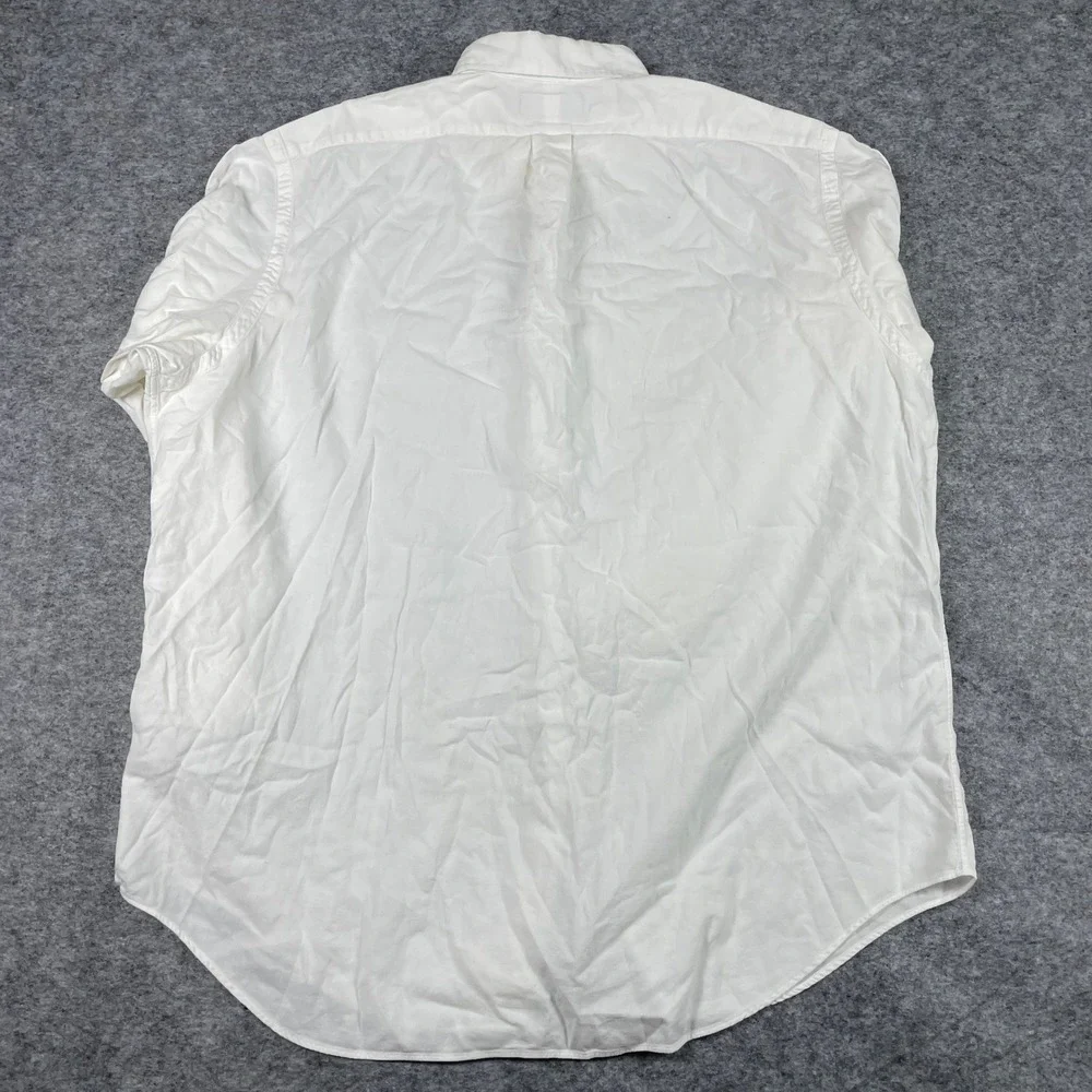 Ralph Lauren Button Down Mens 17.5 34 White Yarmouth Cotton Oxford Shirt